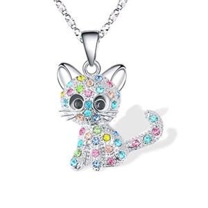 3 for $26 - Rhinestone Cat Necklace